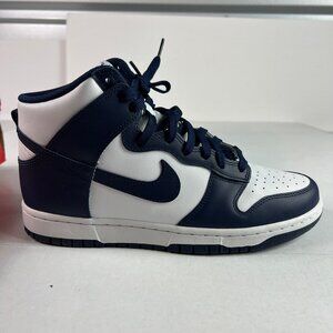 Nike Dunk High Shoes Men's 9 Midnight Navy Blue & White Sneakers DD1399-104